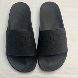 Authentic Black Gucci Slides